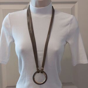 Faux Leather Contemporary Necklace Unknown Hang Tag